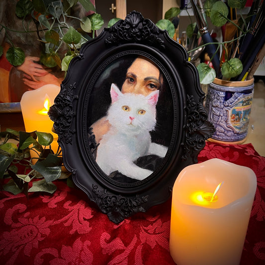 Yin & Yang - Witch and Her Cat - Original Painting